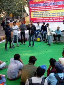 Protesting students at Jantar Mantar